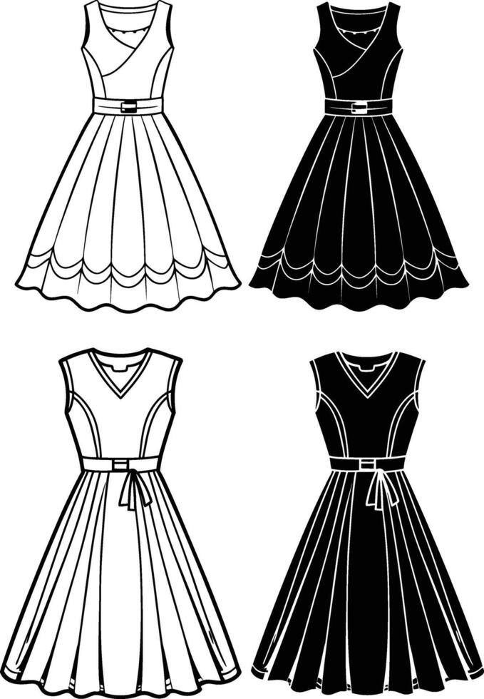 Classic Charm A-Line dress vector