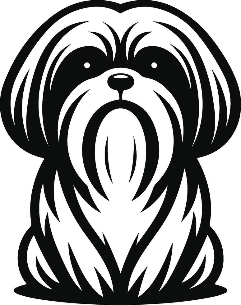 Shih Tzu Love in Lines vector