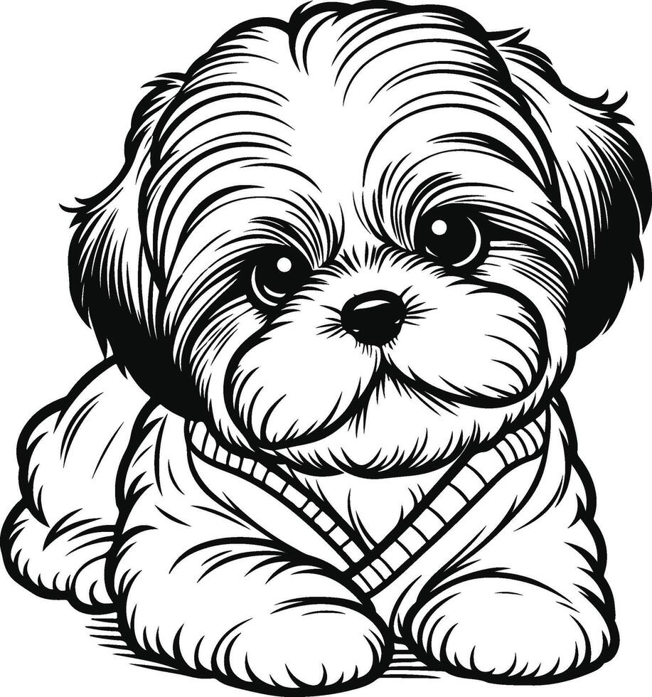 Friendly Shih Tzu Design vector
