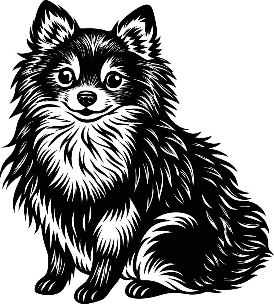 Pomeranian Spirit in Lines vector