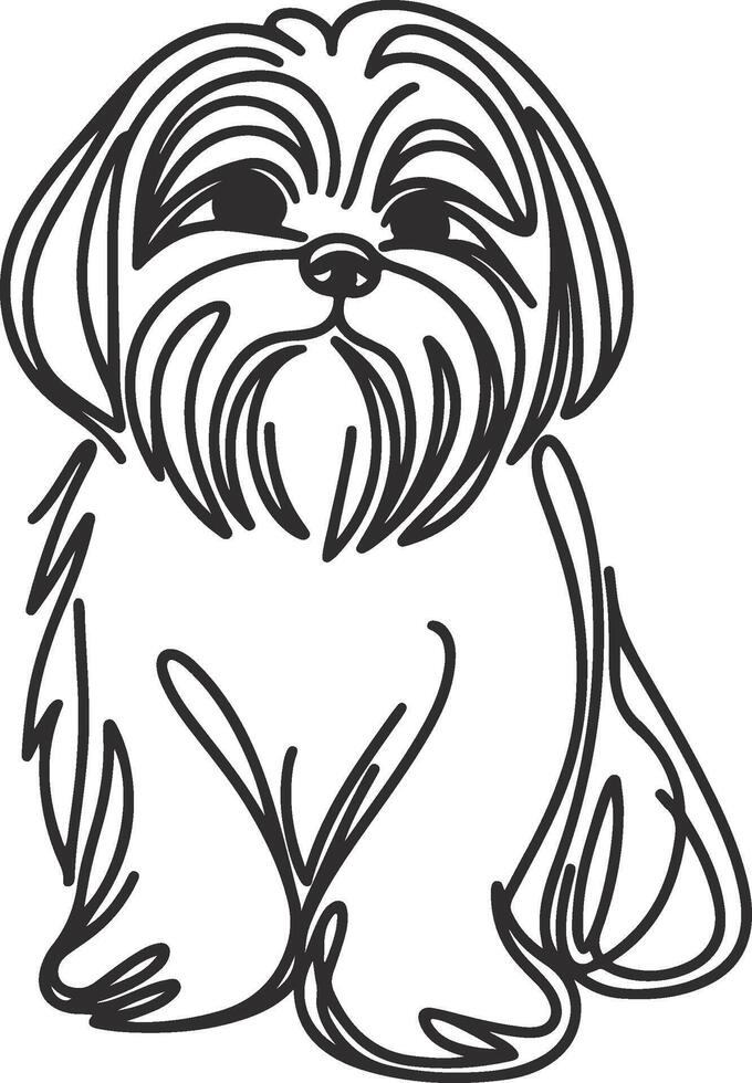 Minimalist Shih Tzu Face vector