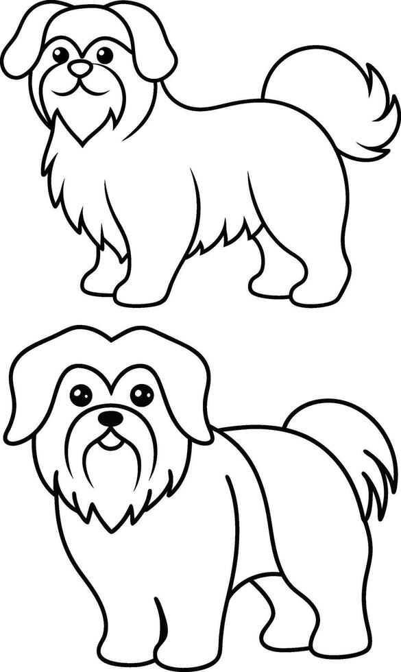 Elegant Shih Tzu Outline vector