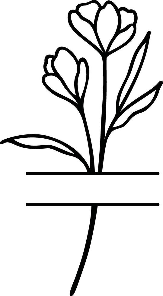 Wildflower Split Border vector