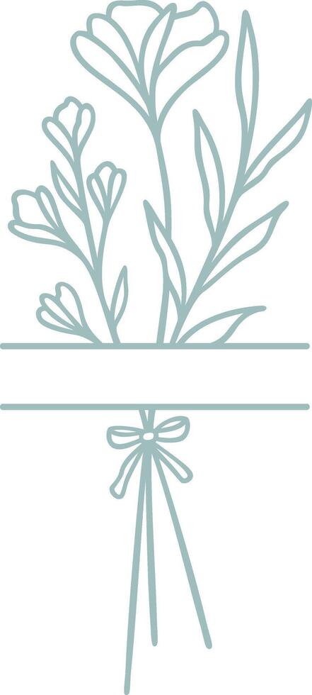 Floral Bouquet Split Border vector