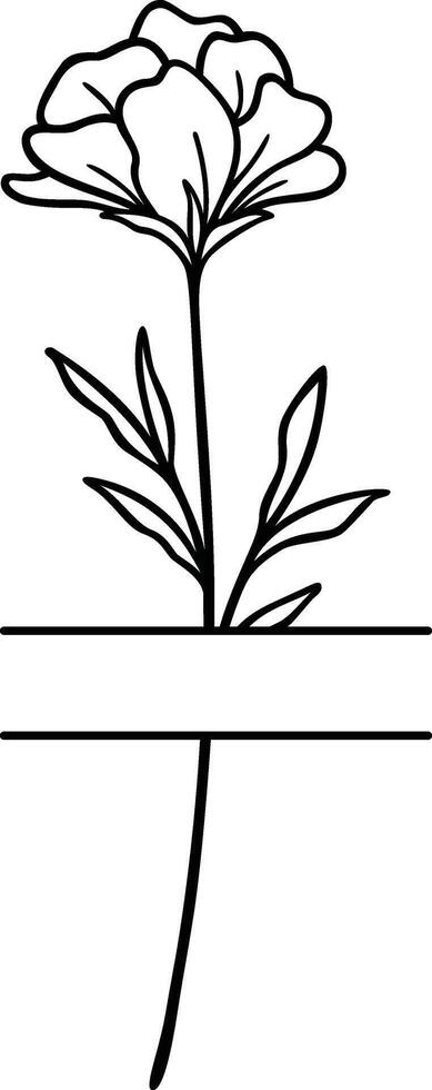 Split Wildflower Border vector