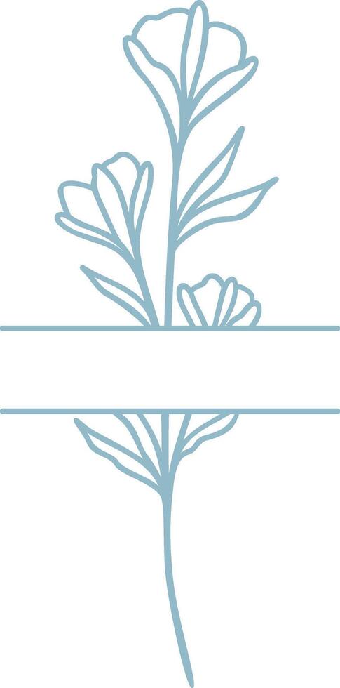 Cute Floral Split Border vector