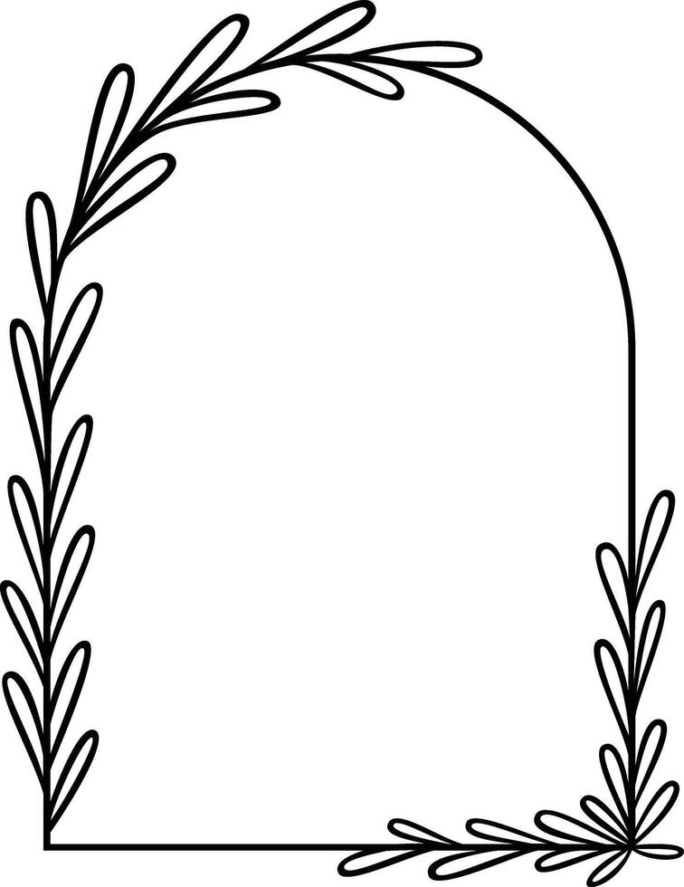 Laurel Line Art Arch Frame vector