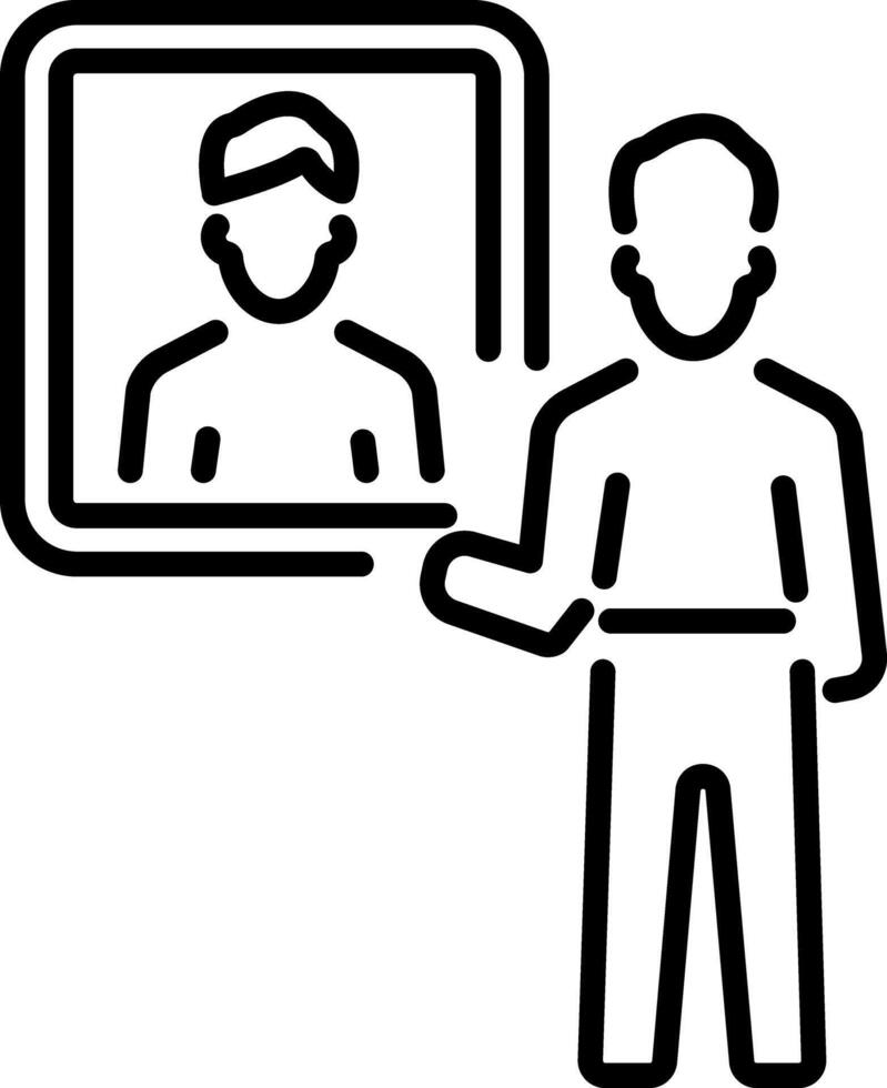 A linear icon of self awareness vector