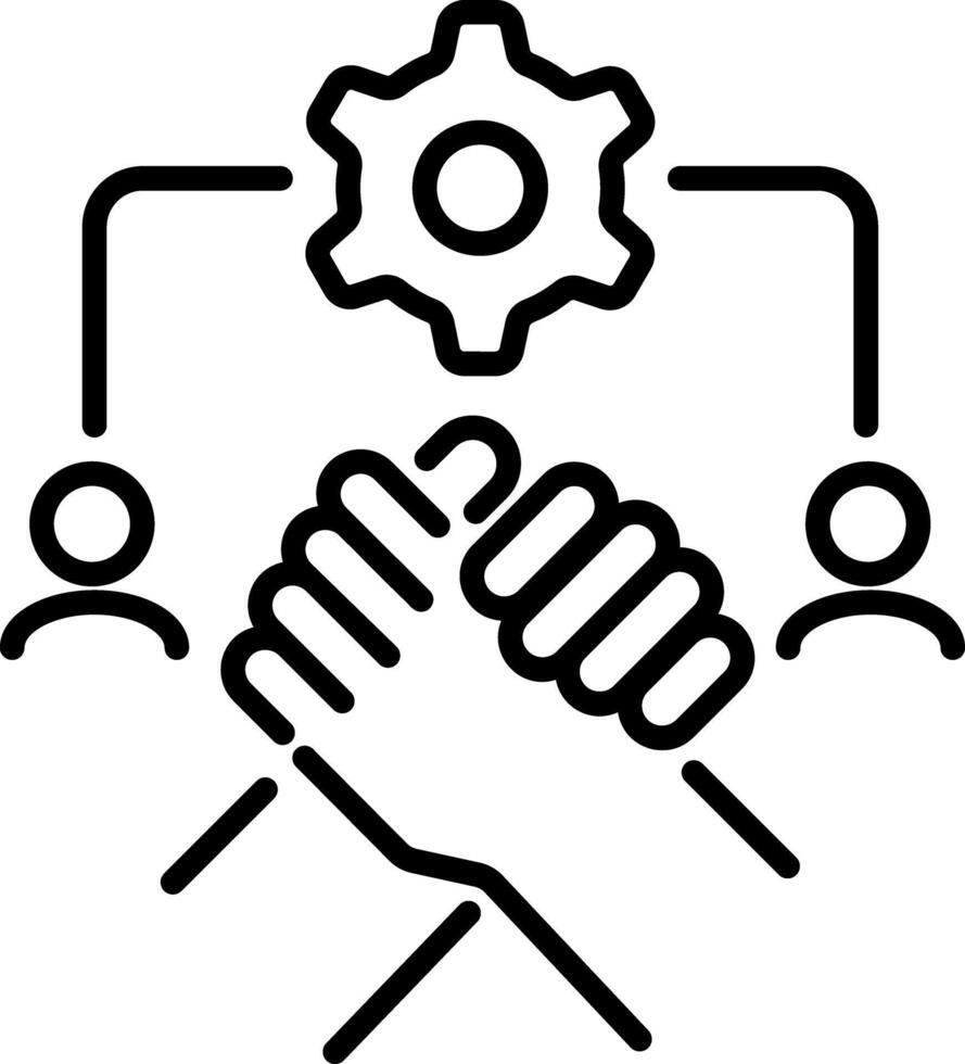 Support system icon in linear style vector