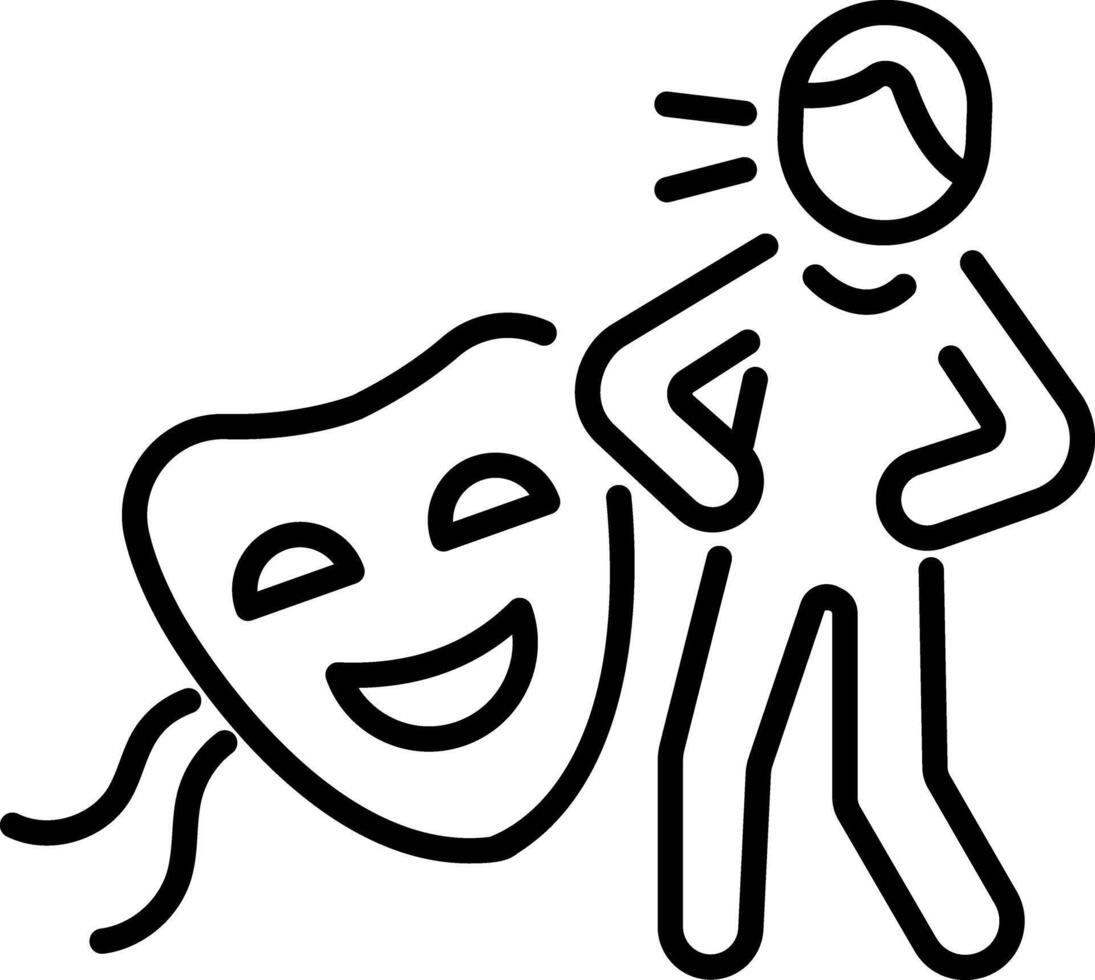 Humour icon in outline style vector