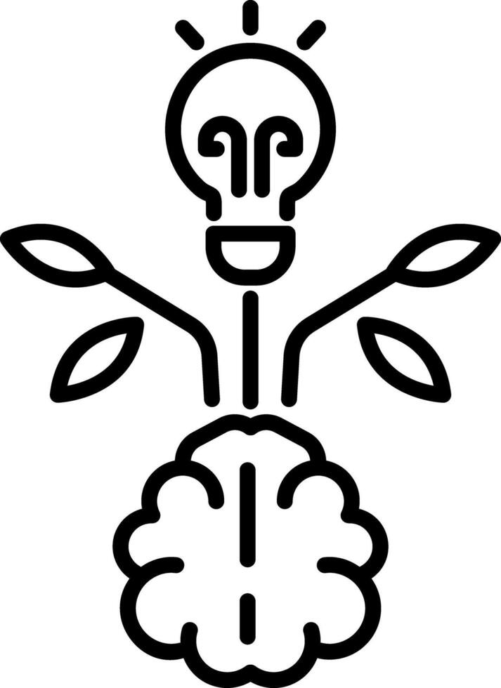 A linear icon of a healthy mindset vector