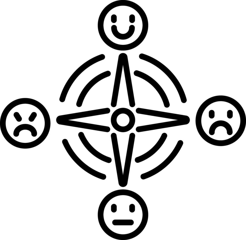 Emotion control icon in linear style vector