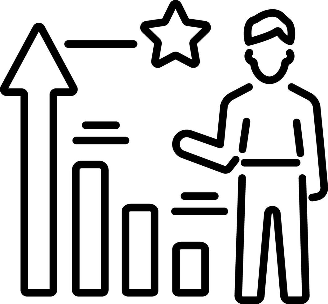 Personal growth icon in outline style vector