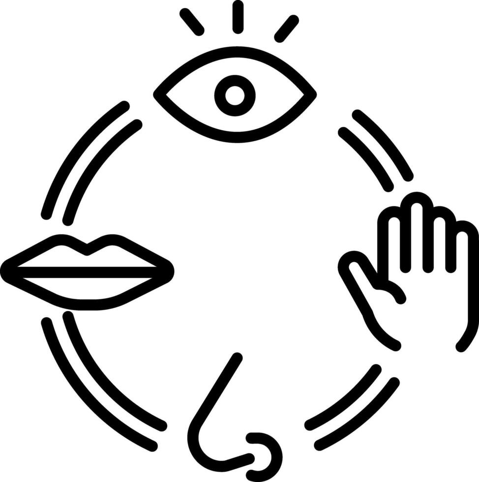 Human senses icon in line style vector