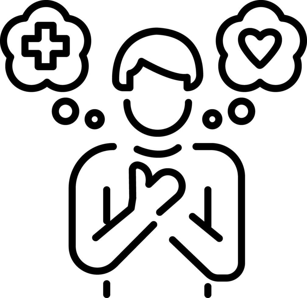 A linear icon of positive thinking vector