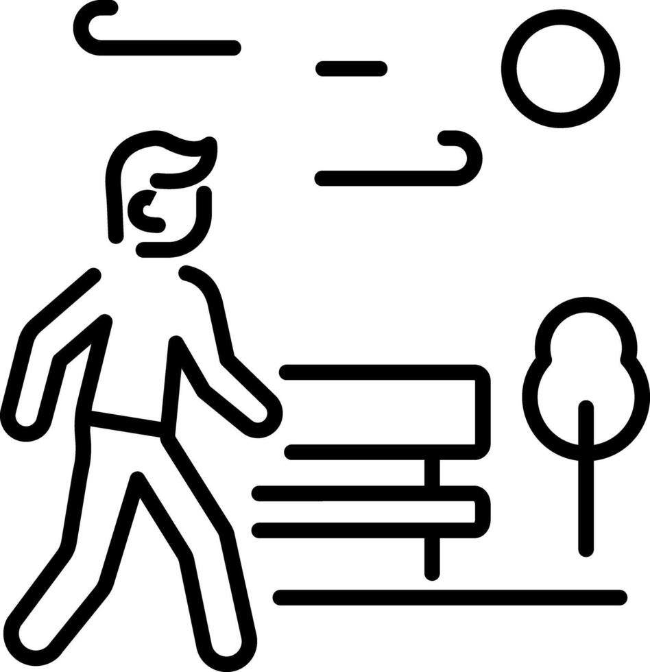 Morning walk icon in linear style vector