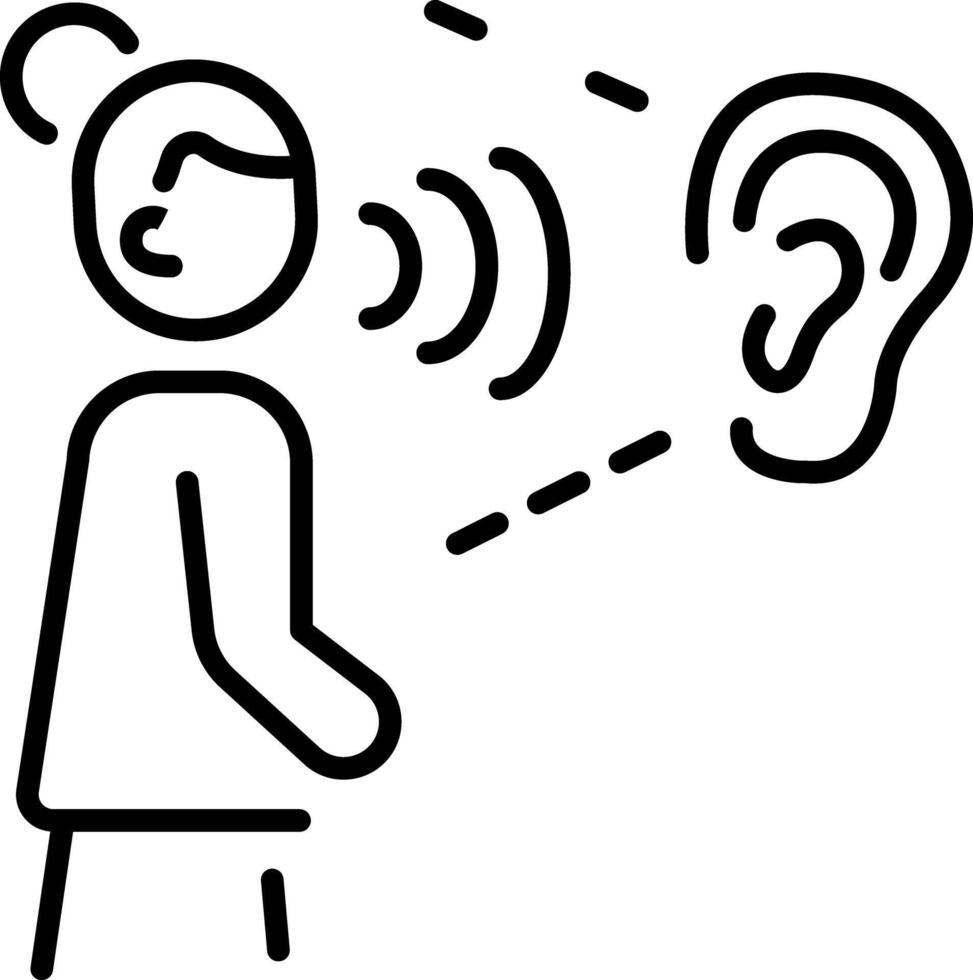 Active listening icon in outline style vector