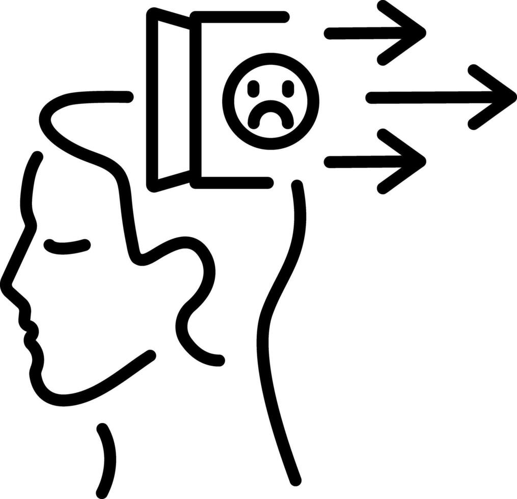 Pessimism icon in outline style vector