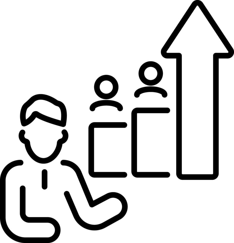 un lineal icono de sucesión planificación vector