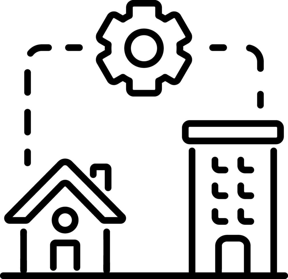 A line style icon of a work model vector