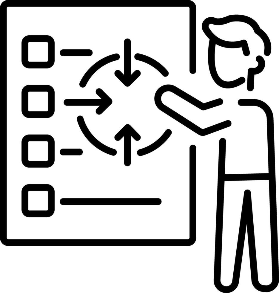 A line icon of role clarity vector
