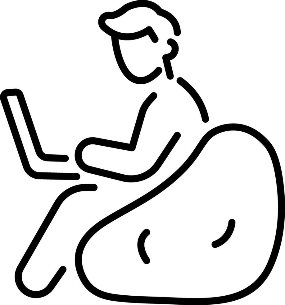 Remote work icon in linear style vector