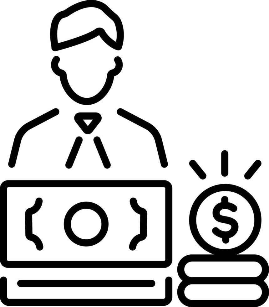 An outline style icon of employee bonus vector
