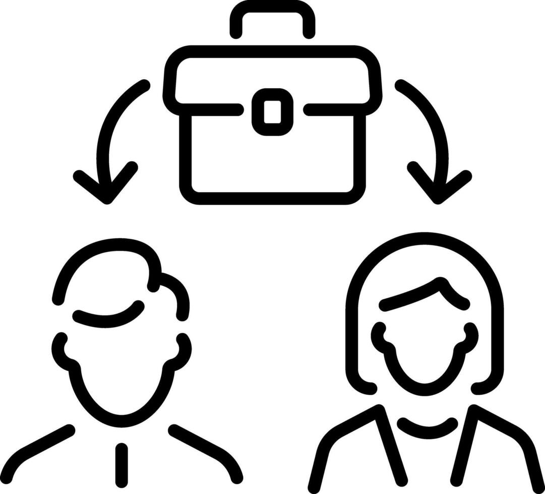 Job rotation between employee, line style icon vector