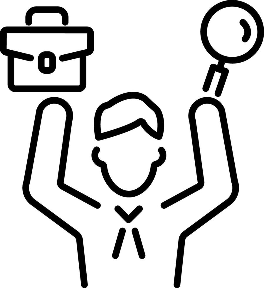 Job seeking icon in outline style vector