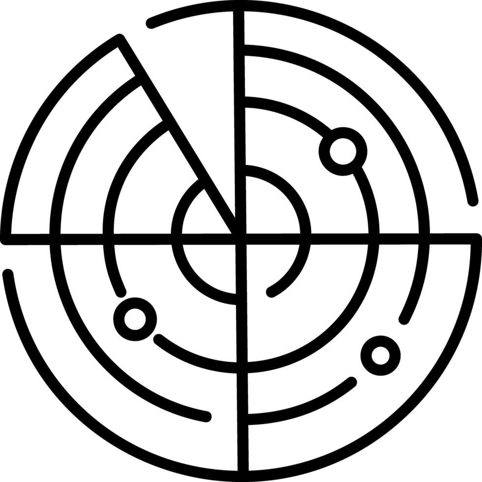 An outline style icon of radar vector