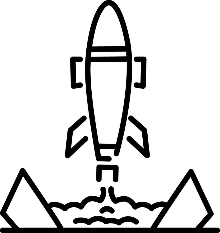 A line style icon of a missile vector