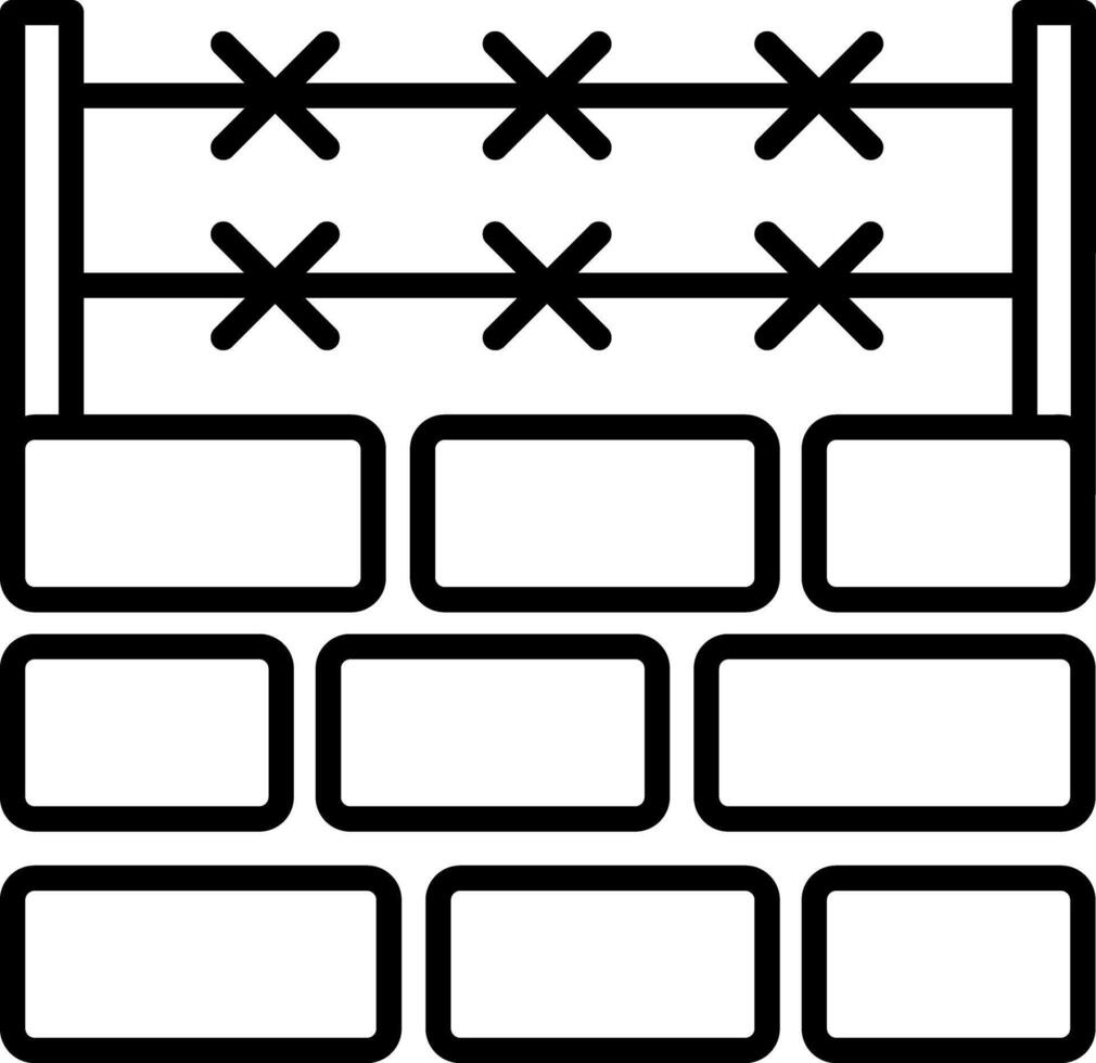 A linear icon of barbed wire vector