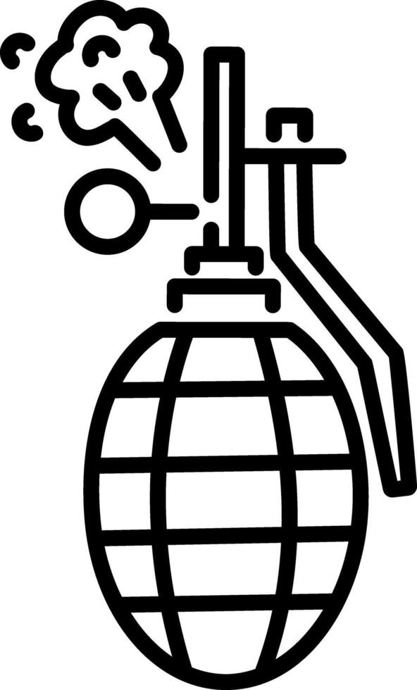 Grenade icon in line style vector