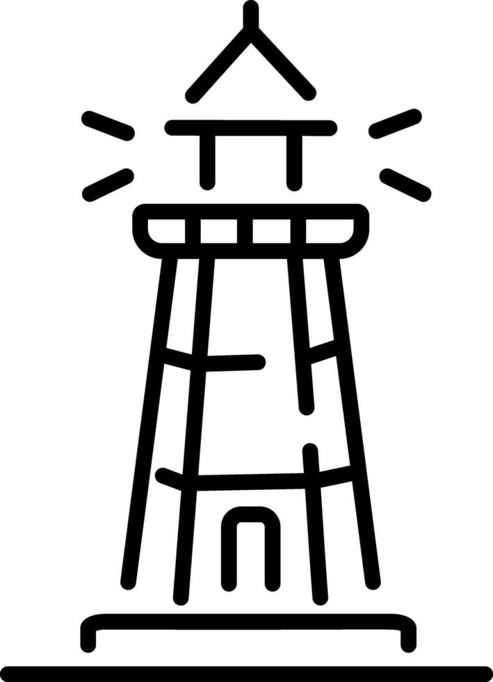 Lighthouse icon in linear style vector