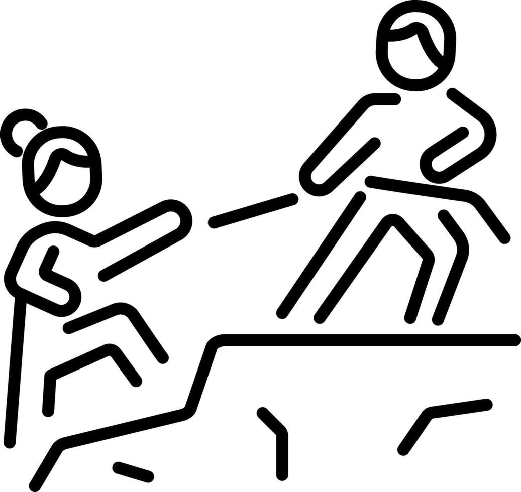 A character based linear icon of positive reinforcement vector