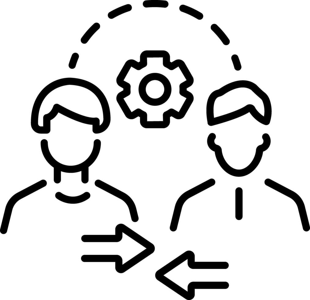 Interpersonal skills icon in line style vector