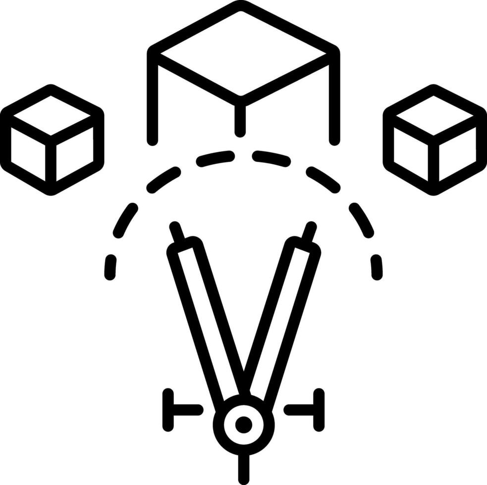 Cad design icon in outline style vector
