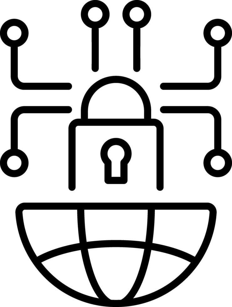 Cyber Security icon in outline style vector