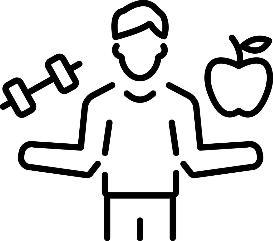 Healthy habits icon in outline style vector