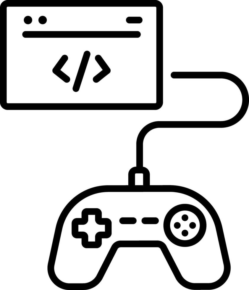 Game design icon in outline style vector