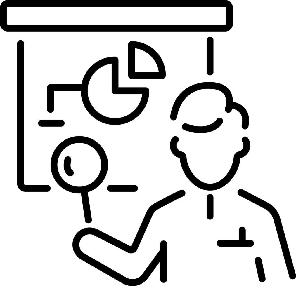 Business analyst icon in line style vector