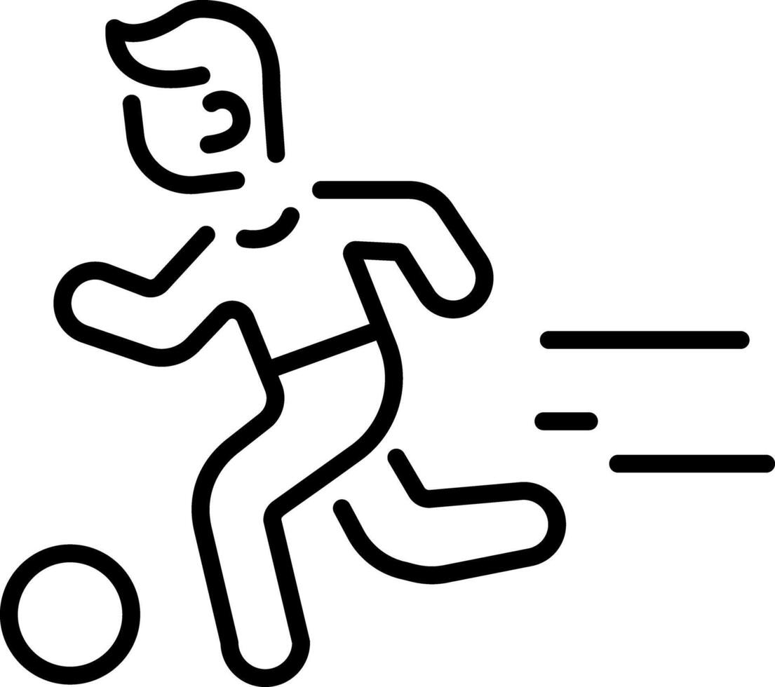 A linear icon of football training vector