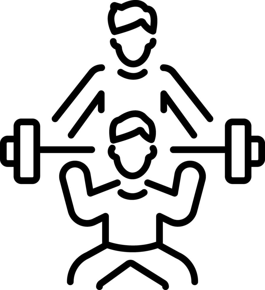 A line style icon of a gym trainer vector