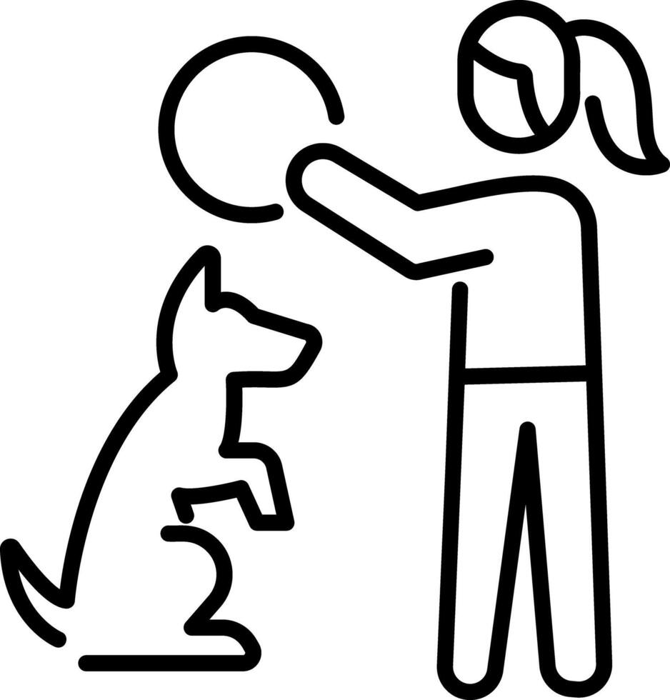 A linear icon of pet training vector