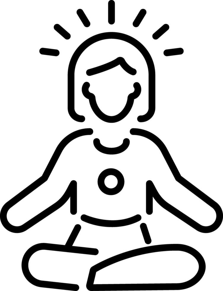 A linear icon of yoga instructor vector