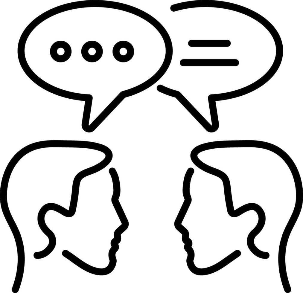 Communication skill icon in linear style vector