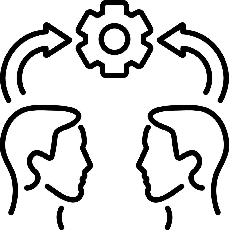 Synergy icon in outline style vector