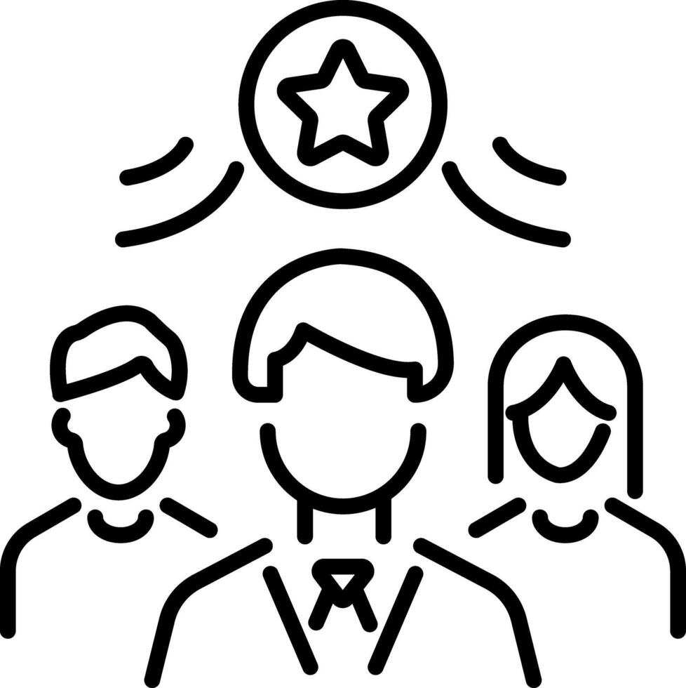 Leadership icon in line style vector