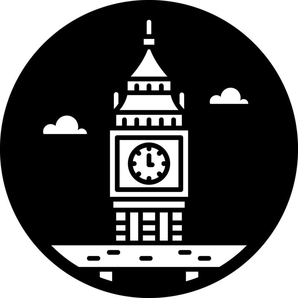 Big ben icon in solid style vector