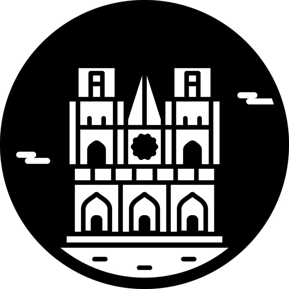 A filled style icon of notre dame vector